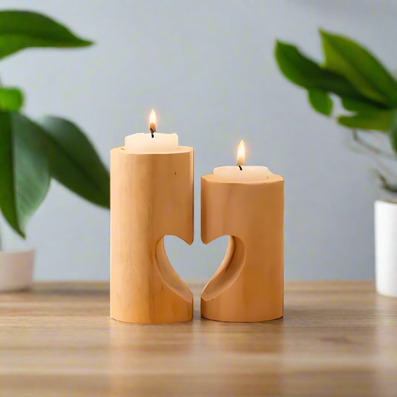 Wood Candle Holders