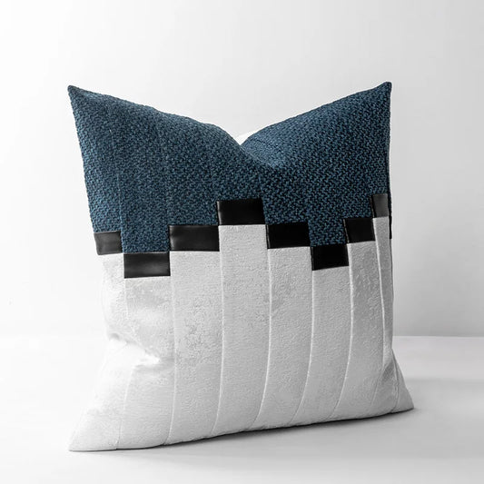 Blue and White Cushion Cover