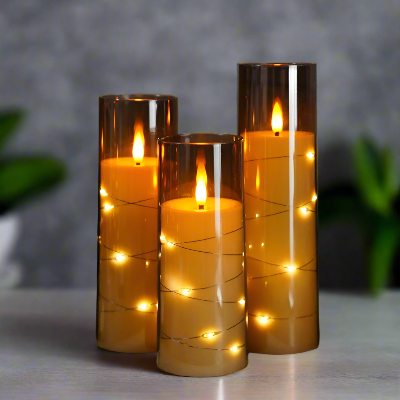 Flameless Flickering LED Candles Back