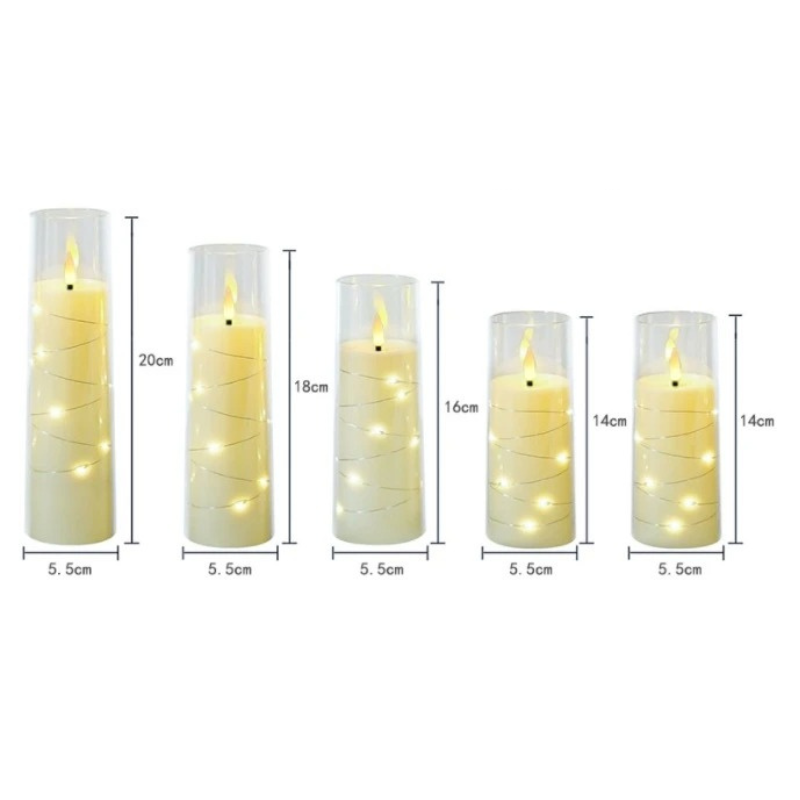 Flameless Flickering LED Candles Clear Size