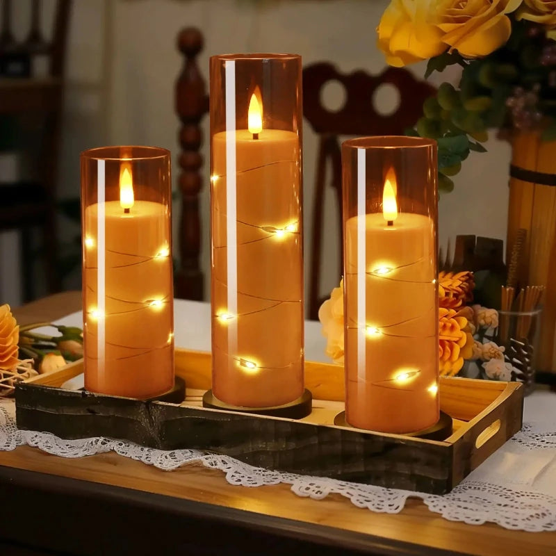 Flameless Flickering LED Candles Front