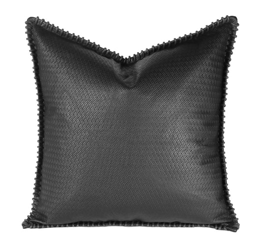 Luxury Black Leather Cushion Cover