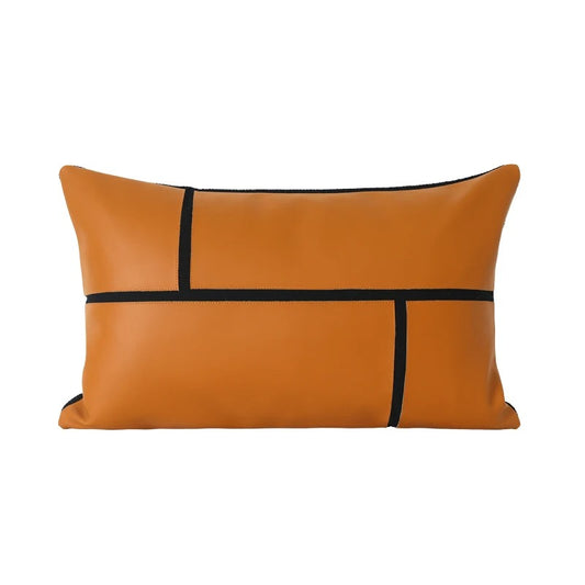 Orange Leather Cushion Cover 