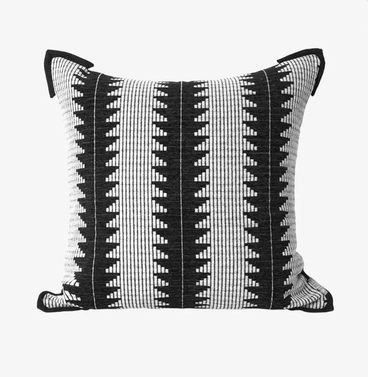 Housse de coussin noir et blanc