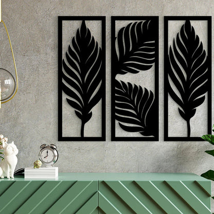 Tropical Leaves Wooden Art