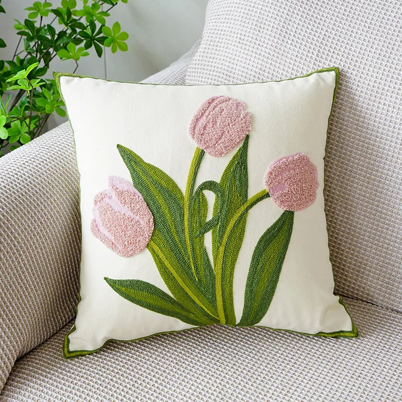 Tulip Pillowcase Pink Flowers