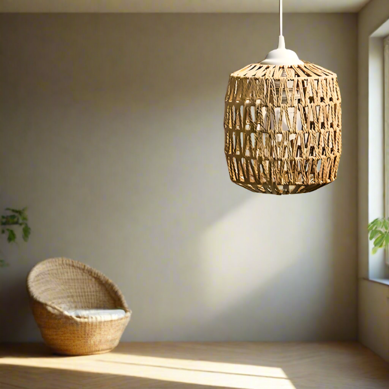 Vintage Rattan Chandelier