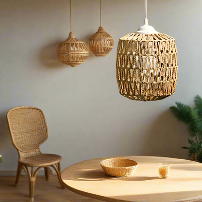 Vintage Rattan Chandelier